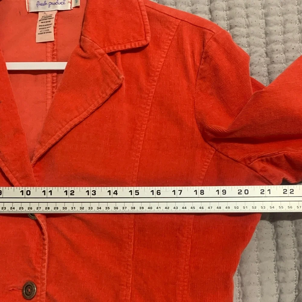 Fresh Produce Orange/Coral Corduroy Blazer Jacket